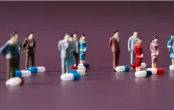 Several figures with pills in front.